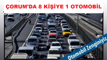 ÇORUM'DA 8 KİŞİYE 1 OTOMOBİL DÜŞÜYOR