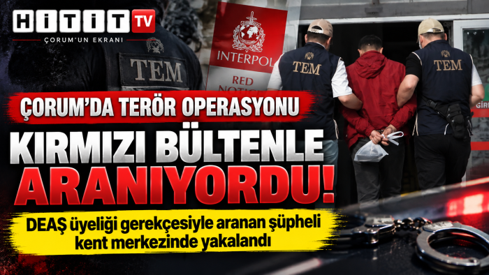Çorum’da DEAŞ operasyonu: Kırmızı bültenle aranan şüpheli yakalandı