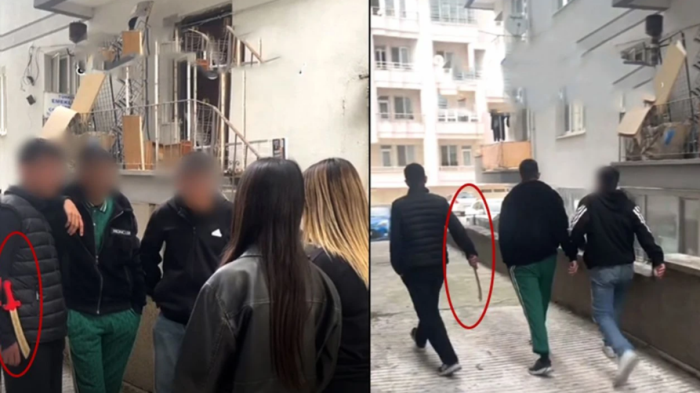 Çorum'da Sokakta Kılıçla Gezen Gençler Panikletti! 