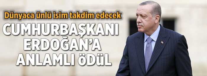 Cumhurbaşkanı Erdoğan'a barış ödülü