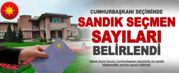 Cumhurbaşkanlığı seçimi sandık seçmen sayıları