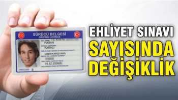Ehliyet sınavında  değişiklik