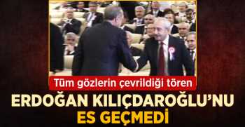 Erdoğan ve Kılıçdaroğlu , AYM'nin Töreninde Tokalaştı