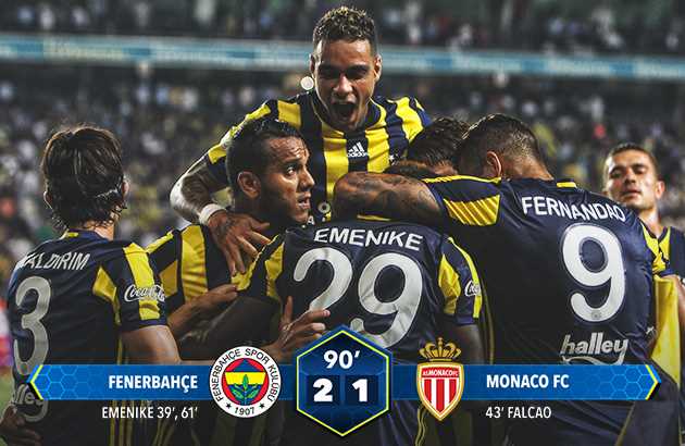 Fenerbahçe, Şampiyonlar Ligi 3. Ön Eleme Turu ilk maçında Ülker Stadyumu Fenerbahçe konuk ettiği Monaco’yu 2-1 mağlup etti