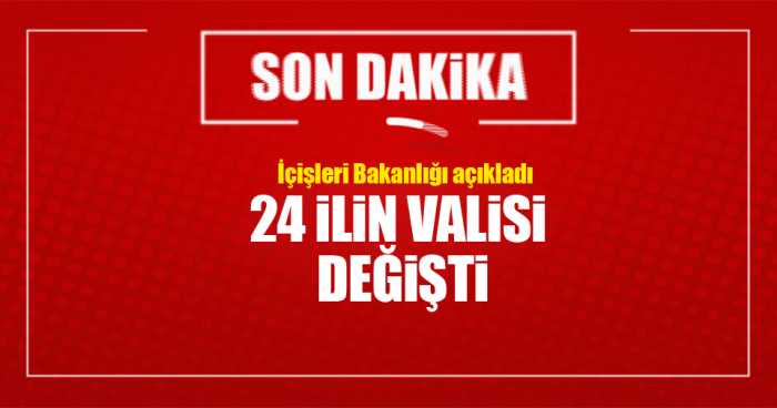 İçişleri Bakanlığı’nın yayımladığı Valiler Kararnamesi’ne göre; 22 vali merkeze alındı, 24 ile yeni vali atandı.