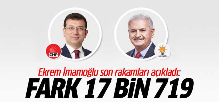 İstanbul'da fark 17 bin 719 indi