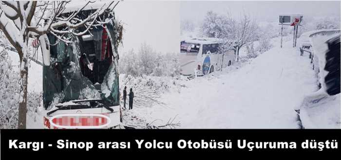 Kargı - Sinop arası Yolcu Otobüsü Uçuruma düştü