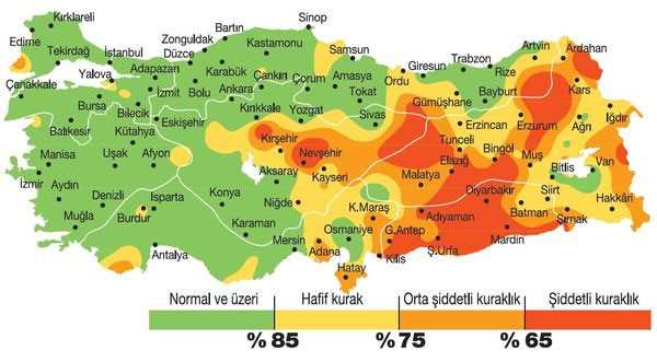 Korkutan Kuraklık haritası paylaşıldı 