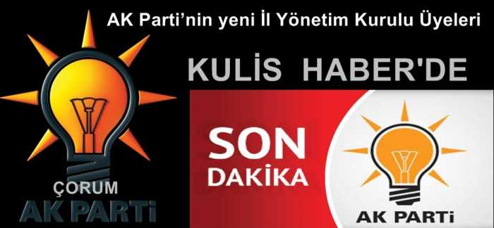 Kulisleri Sallayan Çorum AK Parti İL yönetim Kurulu Listesi