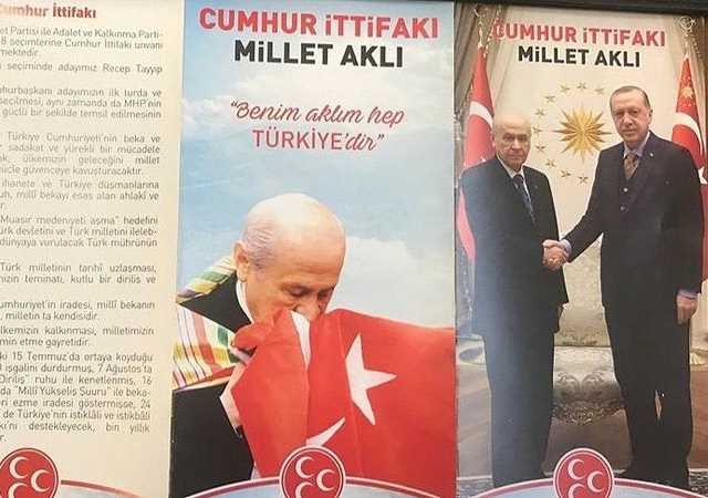 MHP'nin seçim broşüründe Bahçeli ve Erdoğan El ele 