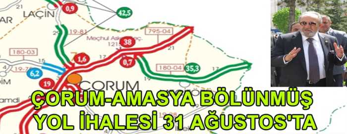 Salim Uslu, Çorum-Merzifon yolu Mecitözü ayrımı - Mecitözü - Amasya ve Turhal ayrımı arasındaki yaklaşık 61,84 km'lik bölünmüş yol ihalesinin 31 Ağustos'ta 