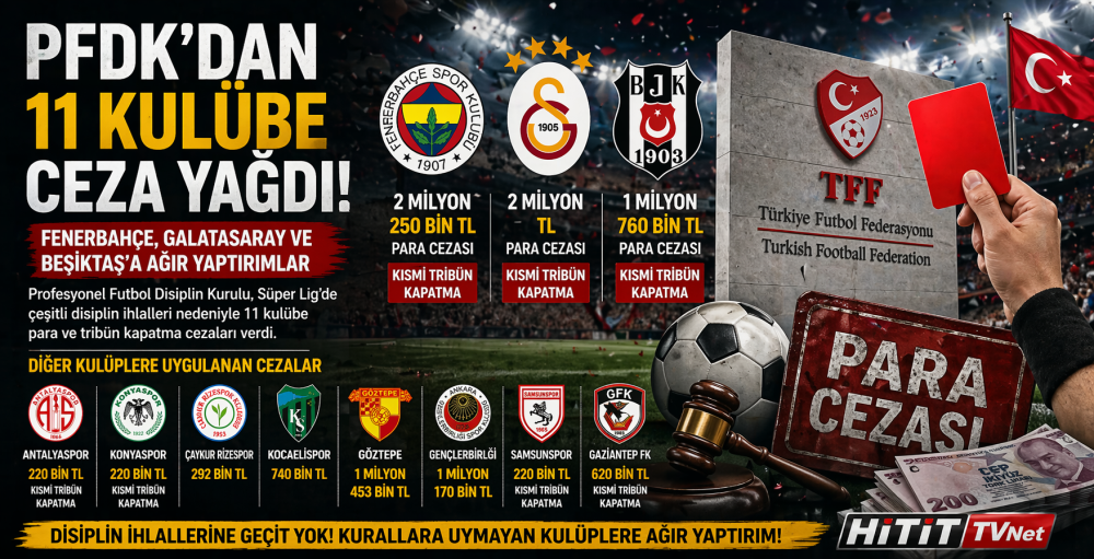 "PFDK Kararları Açıklandı 11 Kulübe Milyonluk Ceza…