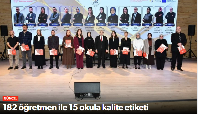 182 Öğretmen ve 15 Okula Kalite Etiketi