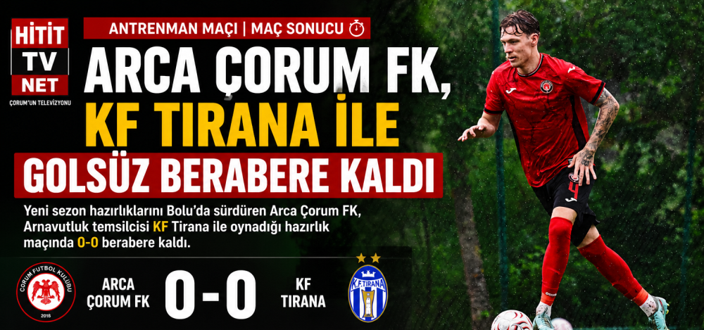 Arca Çorum FK, KF Tirana ile Golsüz Berabere Kaldı