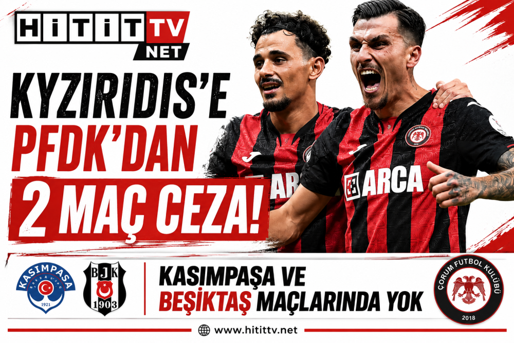 Arca Çorum FK’ya PFDK’dan Kötü Haber! Kyziridis’e 2 Maç Ceza