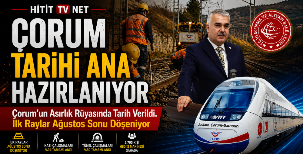 Çorum’un Asırlık Rüyasında İlk Raylar Ağustos…