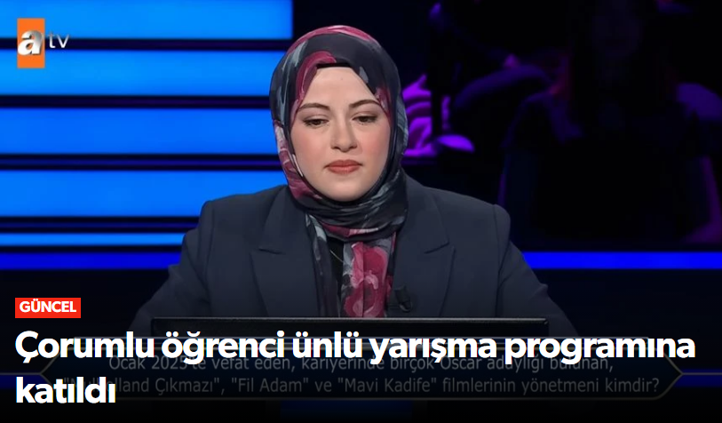 Çorumlu Öğrenci Elif Akdağ ATV'nin Yarışma Pr…