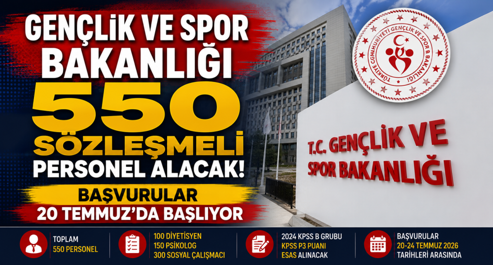 Gençlik ve Spor Bakanlığı 550 Sözleşmeli Personel …
