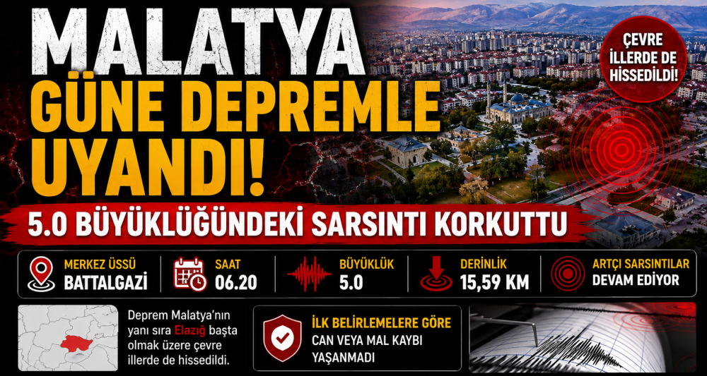 Malatya Güne Depremle Uyandı! 5.0 Büyüklüğündeki S…